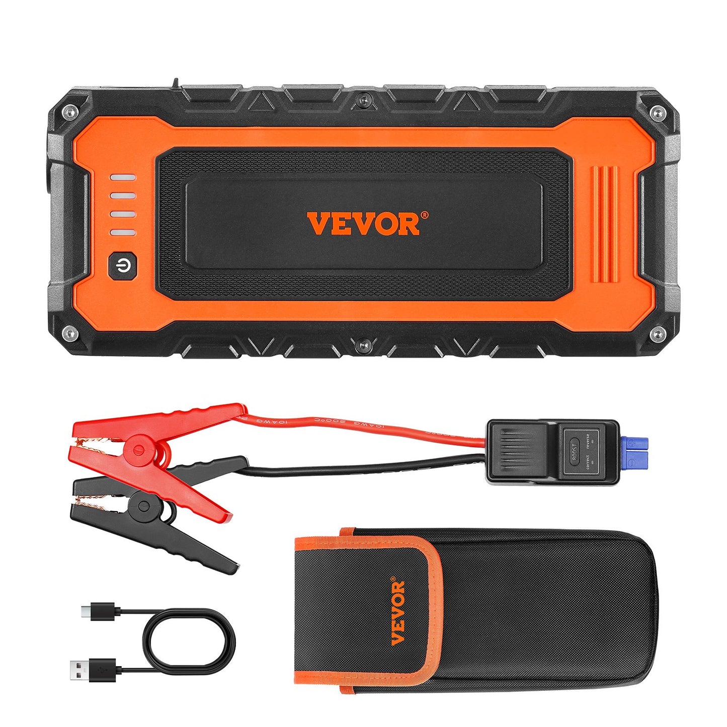 Jump Starter, 3000A Peak, Car Battery Starter Power Pack, Portable Battery Booster with Air Compressor, Jumper Cables, LCD Display and LED Light, 59.2Wh Lithium Jump Box for up to 10L Gas/8L Diesel Engines