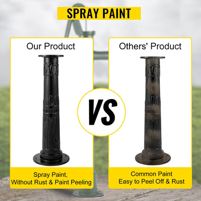 Antique Hand Water Pump Stand Pitcher Pump Stand Cast Iron Well Pump Stand with Pre-set 13 mm(0.5") Holes for Easy Installation Old Fashion Pitcher Hand Pump Stand for Home Yard Pond Garden Outdoors Bl