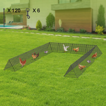 Chicken Tunnels, 236.2 x 157.5 x 24.2 inch(LxWxH) Chicken Tunnels for Yard, Portable Chicken Tunnels for Outside with Corner Frames, 2 Sets, Suitable for Chickens, Ducks, Rabbits
