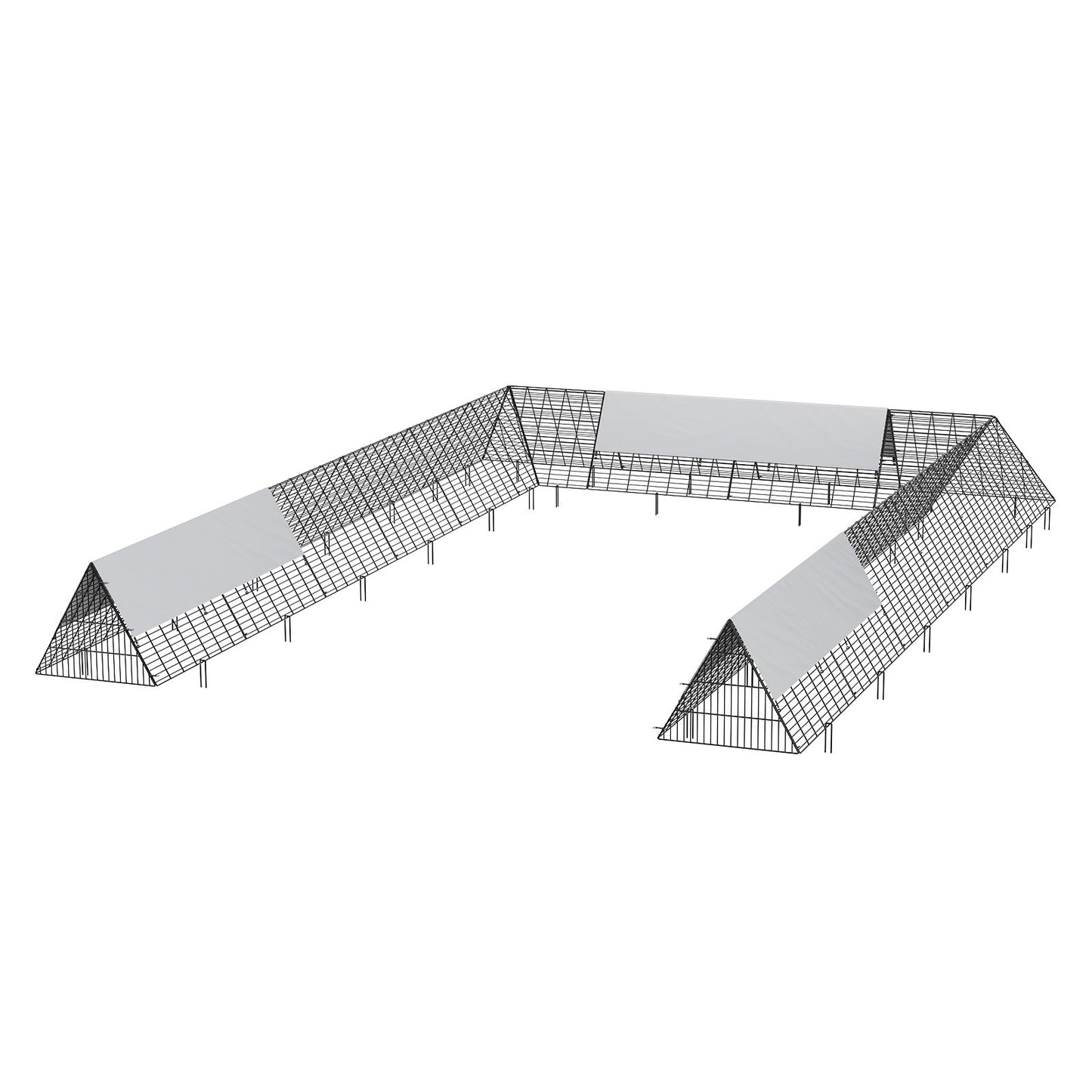 Chicken Tunnels, 236.2 x 157.5 x 24.2 inch(LxWxH) Chicken Tunnels for Yard, Portable Chicken Tunnels for Outside with Corner Frames, 2 Sets, Suitable for Chickens, Ducks, Rabbits