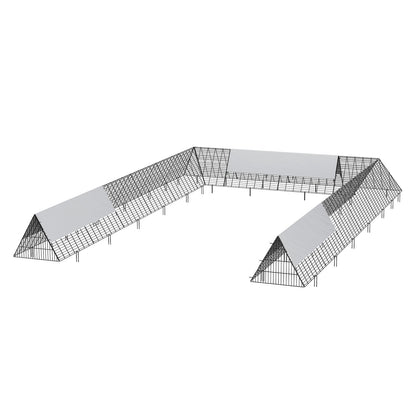 Chicken Tunnels, 236.2 x 157.5 x 24.2 inch(LxWxH) Chicken Tunnels for Yard, Portable Chicken Tunnels for Outside with Corner Frames, 2 Sets, Suitable for Chickens, Ducks, Rabbits