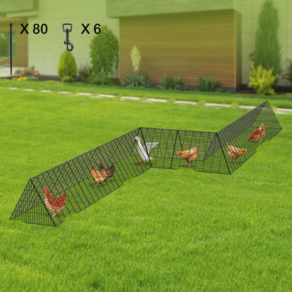 Chicken Tunnels, 287 x 78.7 x 24.2 inch(LxWxH) Chicken Tunnels for Yard, Portable Chicken Tunnels for Outside with Corner Frames, 2 Sets, Suitable for Chickens, Ducks, Rabbits