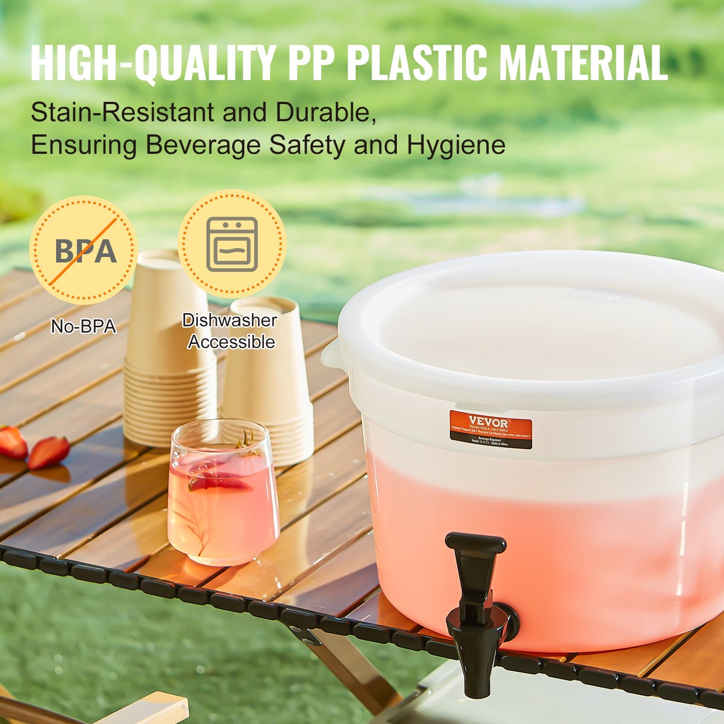 Beverage Dispenser, 3 Gallon Drink Dispensers for Parties, Plastic Juice Dispenser with Spigot and Lid, Iced Tea Lemonade Juice Water Dispenser, for Restaurants, Hotels, Parties, 2 Pack