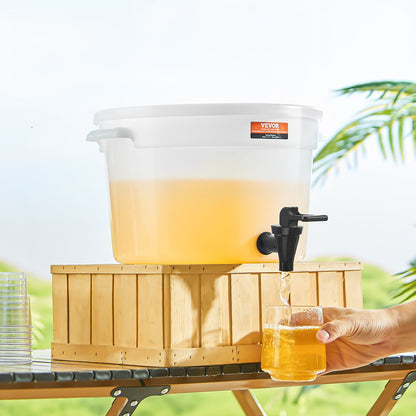 Beverage Dispenser, 3 Gallon Drink Dispensers for Parties, Plastic Juice Dispenser with Spigot and Lid, Iced Tea Lemonade Juice Water Dispenser, for Restaurants, Hotels, Parties, 2 Pack