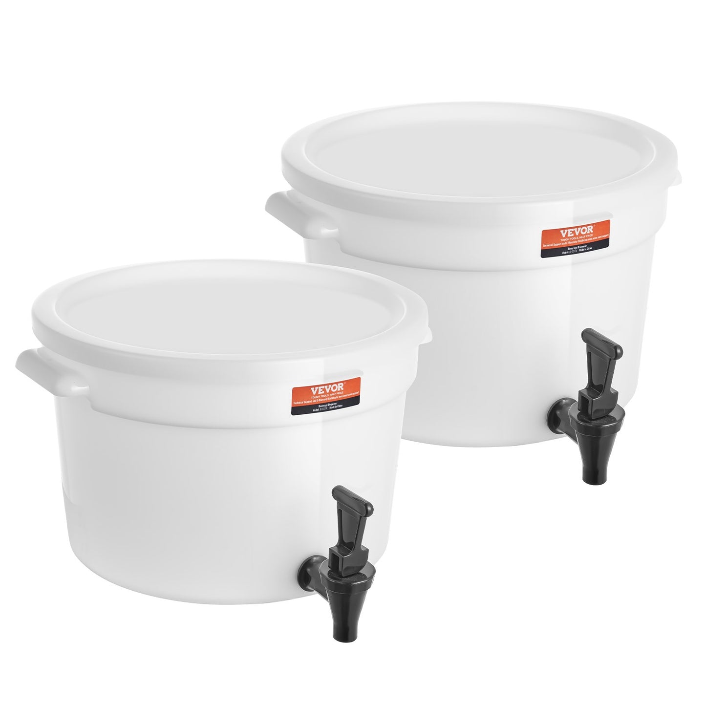 Beverage Dispenser, 3 Gallon Drink Dispensers for Parties, Plastic Juice Dispenser with Spigot and Lid, Iced Tea Lemonade Juice Water Dispenser, for Restaurants, Hotels, Parties, 2 Pack