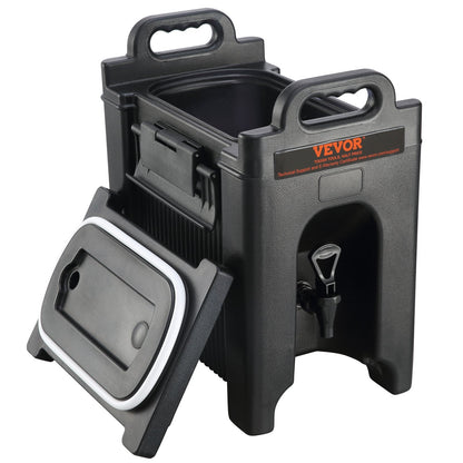 Insulated Beverage Dispenser, 9.5 L, Food-grade LDPE Hot and Cold Beverage Server, Thermal Drink Dispenser Cooler with 2.3 cm PU Layer Two-Stage Faucet Handle, for Restaurant Drink Shop