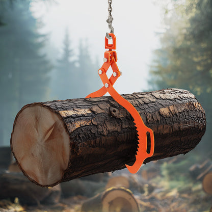 28in Log Lifting Tongs, 2-Claw Log Tongs, Heavy Duty Steel Log Grapple, 1100LBS Lifting Capacity, Swivel Log Graper Timber, Eagle Claw Design, Log Skidding Tongs for Trucks, Tractors, Forklifts