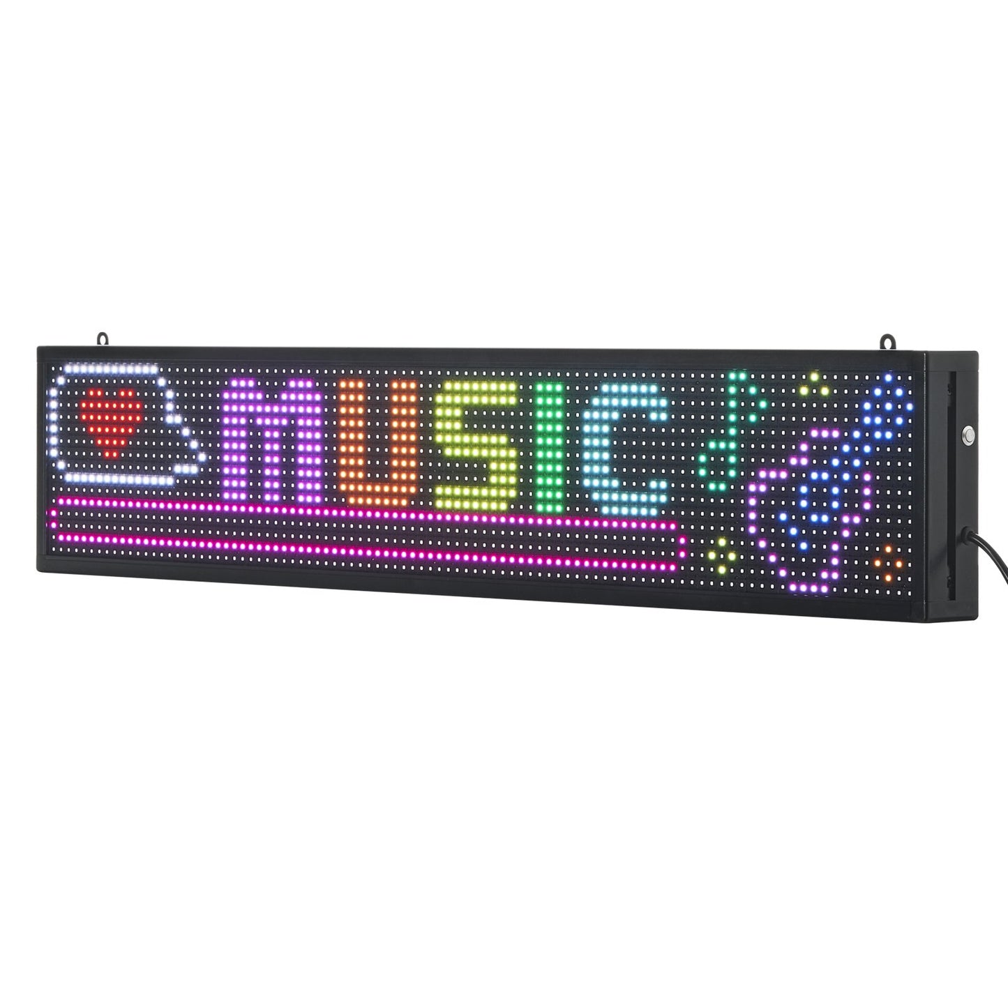 Programmable LED Sign, P10 Full Color Flexible Digital Scrolling Panel, DIY Custom Text Pattern GIF Display Board, Bluetooth APP Control Message Shop Sign for Store Business Advertising, 40x8 in