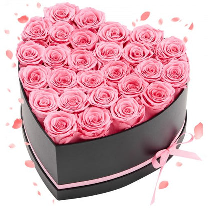 Ewige Blumen, 27 konservierte Rosen in einer herzförmigen Schachtel, Unvergänglicher Blumenstrauß, Geburtstagsgeschenk für Frauen, Ehefrauen, Mütter, Jahrestag, Valentinstag, Weihnachten, Rosa