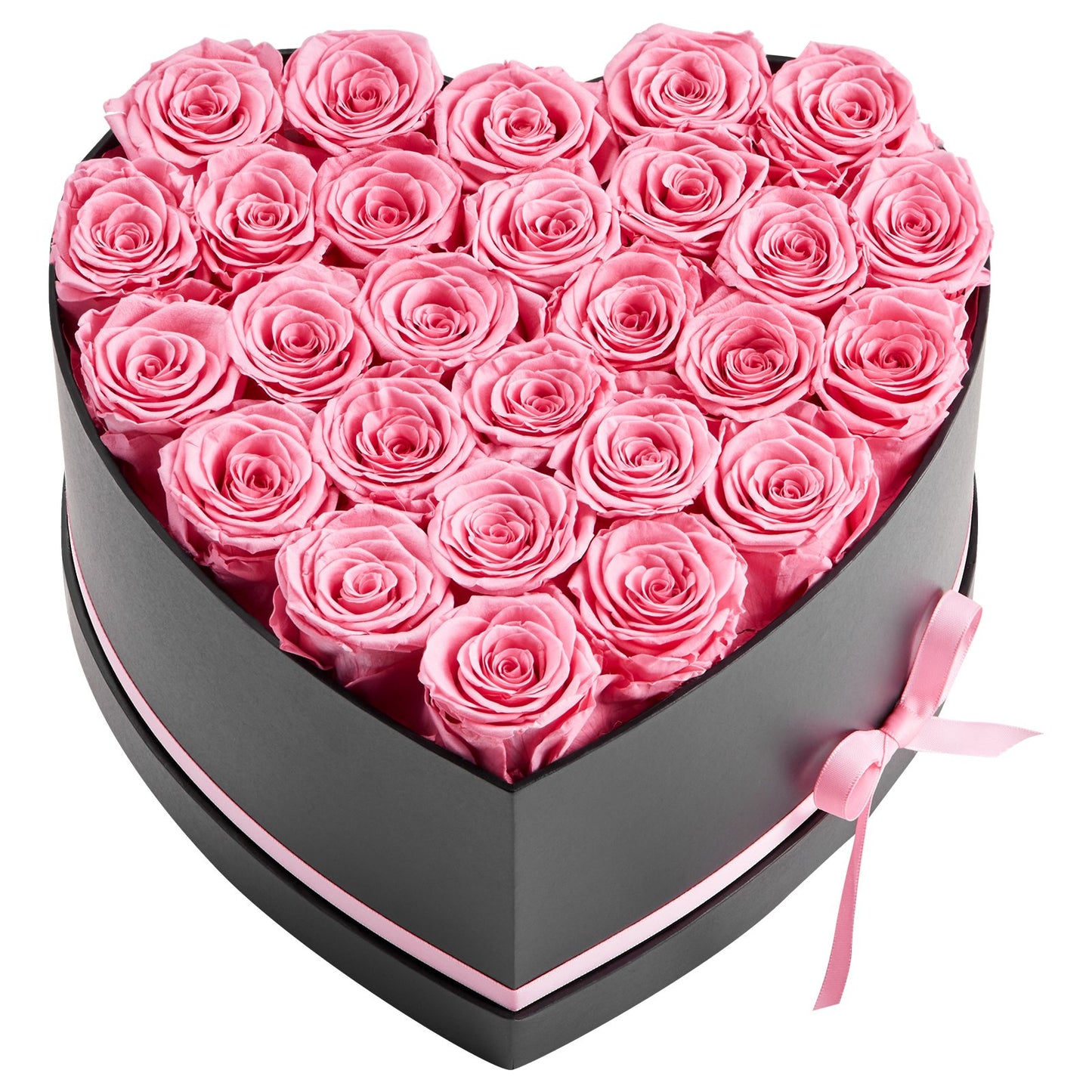 Ewige Blumen, 27 konservierte Rosen in einer herzförmigen Schachtel, Unvergänglicher Blumenstrauß, Geburtstagsgeschenk für Frauen, Ehefrauen, Mütter, Jahrestag, Valentinstag, Weihnachten, Rosa