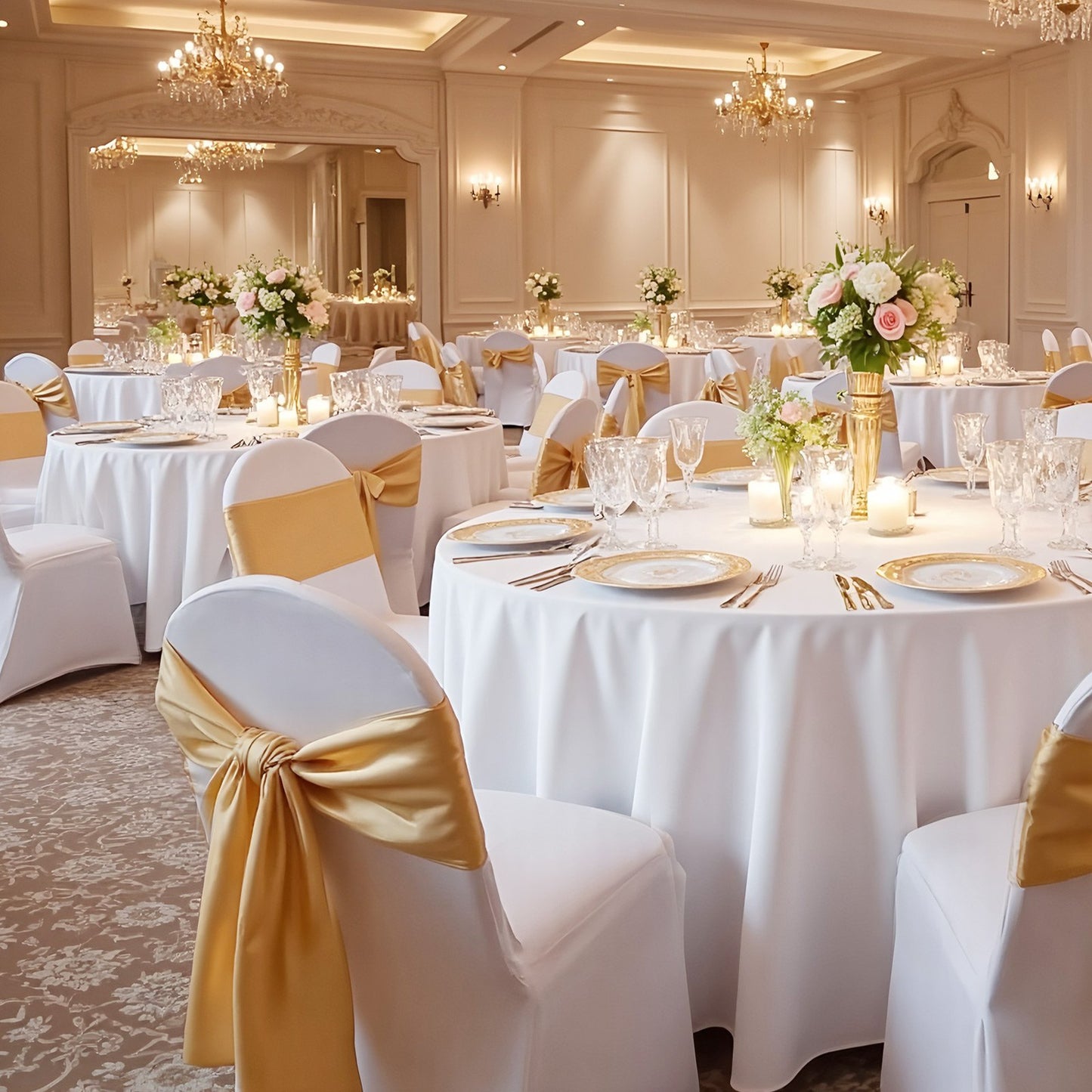 150 Pcs White Chair Covers, Polyester Spandex Chair Cover, Stretch Slipcovers for Wedding Party Dining Banquet Flat-Front Chair Covers, Fits Chair Measures up to 17.72 x 18.11 x 30.31 inch