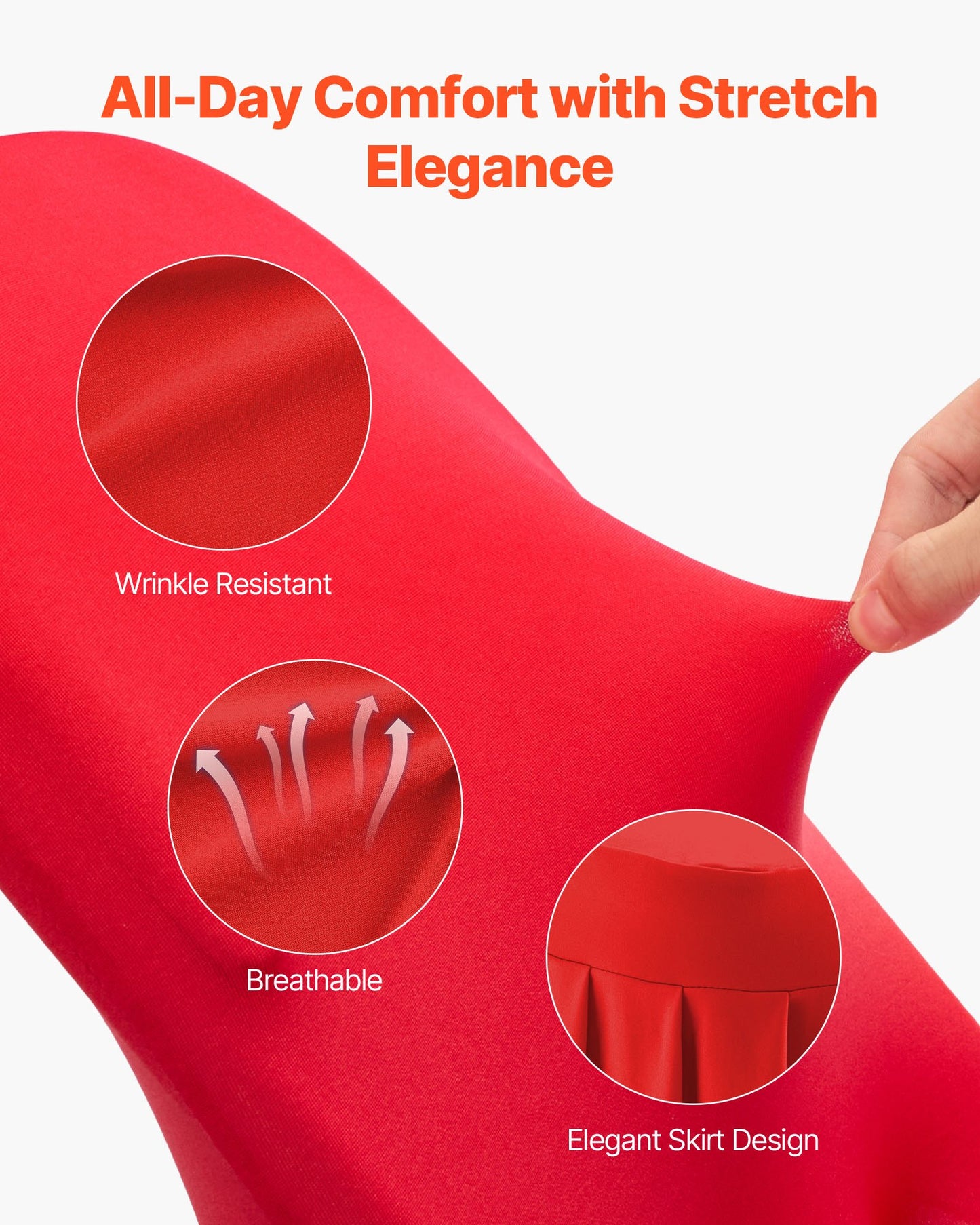 30 rote Stuhlhussen, Polyester-Spandex-Mischgewebe, dehnbare Überzüge für Hochzeitsfeiern, Bankette und andere fest installierte Stühle, passend für Stühle mit Maßen bis zu 51 x 45 x 95 cm (20,08 x 17,72 x 37,4 Zoll).