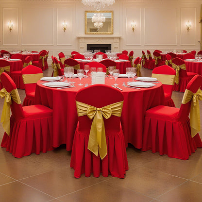 30 rote Stuhlhussen, Polyester-Spandex-Mischgewebe, dehnbare Überzüge für Hochzeitsfeiern, Bankette und andere fest installierte Stühle, passend für Stühle mit Maßen bis zu 51 x 45 x 95 cm (20,08 x 17,72 x 37,4 Zoll).