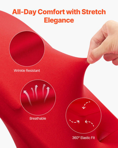 50 rote Stuhlhussen, Polyester-Spandex-Mischgewebe, dehnbare Überzüge für Hochzeitsfeiern, Bankette und andere fest installierte Stühle, passend für Stühle mit Maßen bis zu 45 x 46 x 77 cm (17,72 x 18,11 x 30,31 Zoll).