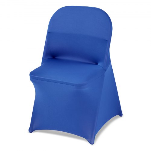 50 blaue Stuhlhussen aus Polyester-Spandex-Gemisch, dehnbare Überzüge für Hochzeitsfeiern, Bankette und andere fest installierte Stühle, passend für Stühle mit Maßen bis zu 45 x 46 x 77 cm (17,72 x 18,11 x 30,31 Zoll).