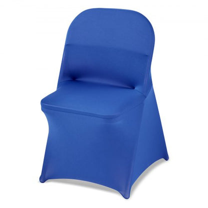 50 blaue Stuhlhussen aus Polyester-Spandex-Gemisch, dehnbare Überzüge für Hochzeitsfeiern, Bankette und andere fest installierte Stühle, passend für Stühle mit Maßen bis zu 45 x 46 x 77 cm (17,72 x 18,11 x 30,31 Zoll).