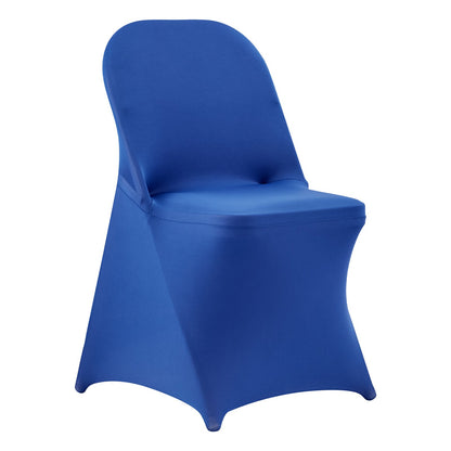 50 blaue Stuhlhussen aus Polyester-Spandex-Gemisch, dehnbare Überzüge für Hochzeitsfeiern, Bankette und andere fest installierte Stühle, passend für Stühle mit Maßen bis zu 45 x 46 x 77 cm (17,72 x 18,11 x 30,31 Zoll).