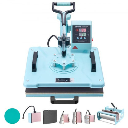 Heat Press Machine 300 x 380 mm 8 in 1 with 850.5 g Tumbler Press T-Shirts Green