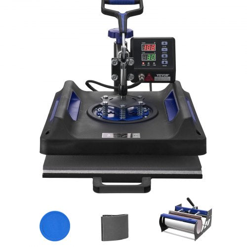 5 in 1 Heat Press Machine 38x38 in 850.5 g Tumbler Press T-Shirts Black+Blue
