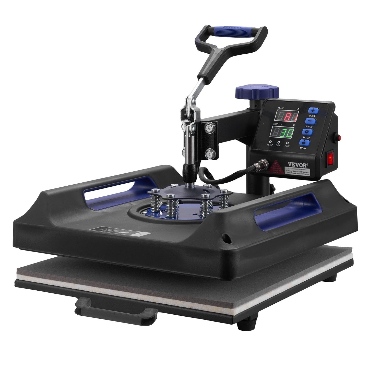 5 in 1 Heat Press Machine 38x38 in 850.5 g Tumbler Press T-Shirts Black+Blue