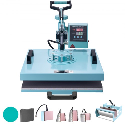 Heat Press Machine 38x38 cm 8 in 1 with 850.5 g Tumbler Press T-Shirts Green