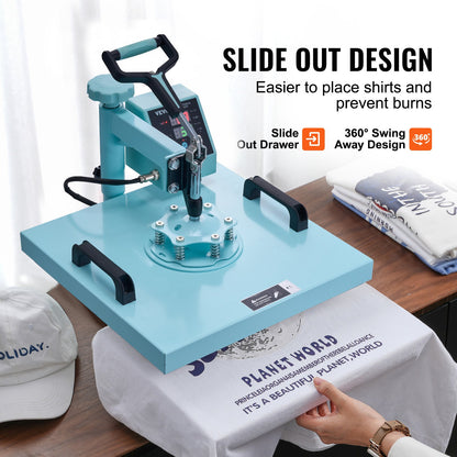 Heat Press Machine 38x38 cm 8 in 1 with 850.5 g Tumbler Press T-Shirts Green