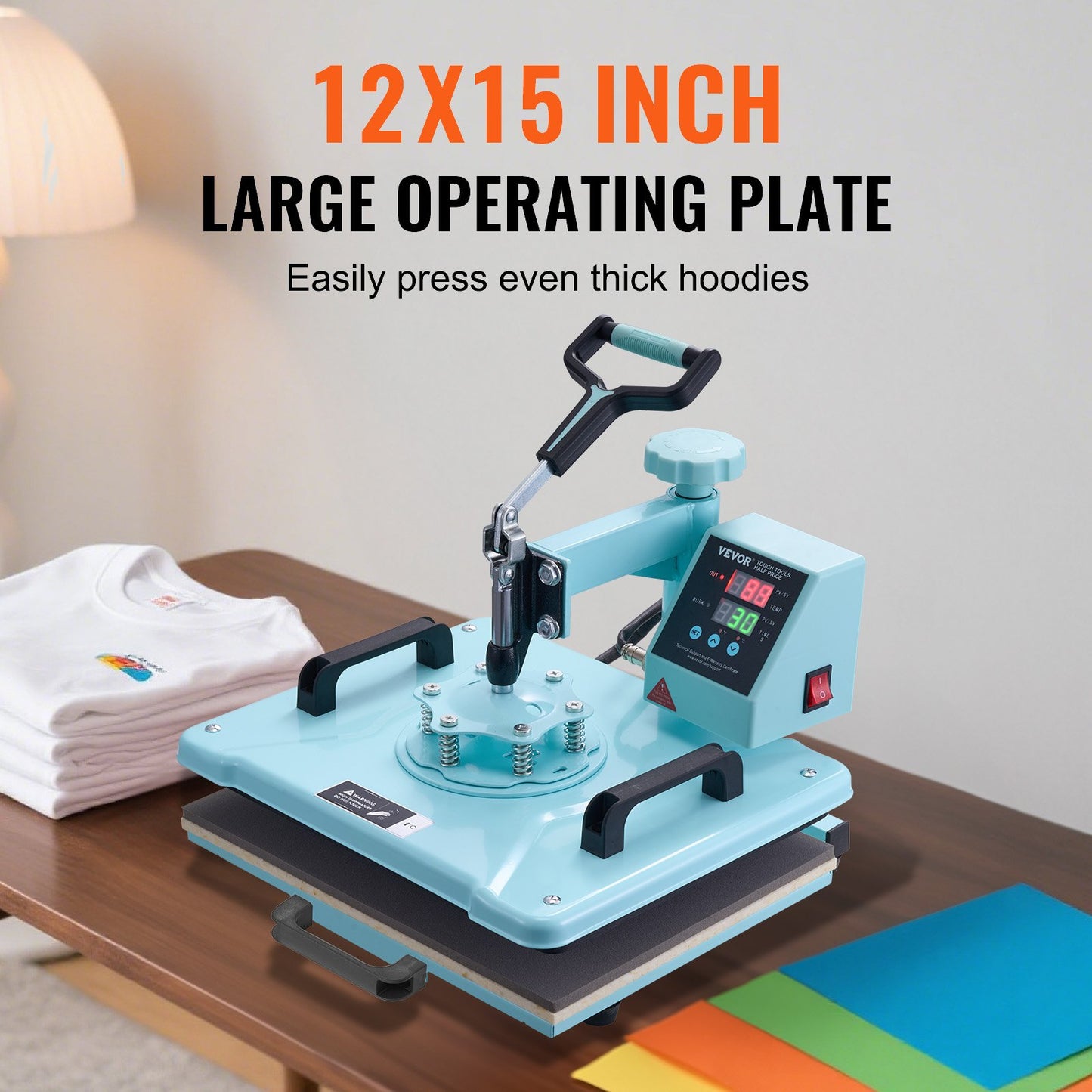 Heat Press Machine 30.5x38.1 cm 2 in 1 Heat Transfer Machine for T-Shirts Hats