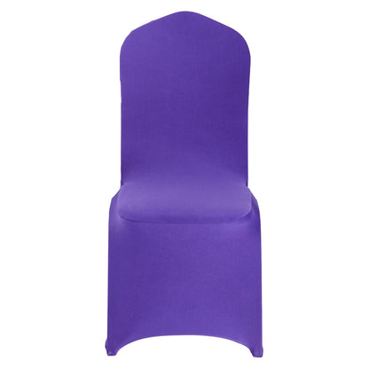 50 Pcs Purple Chair Covers, Polyester Spandex Chair Cover, Stretch Slipcovers for Wedding Party Dining Banquet Flat-Front Chair Covers, Fits Chair Measures up to 20.08 x 17.72 x 37.4 inch