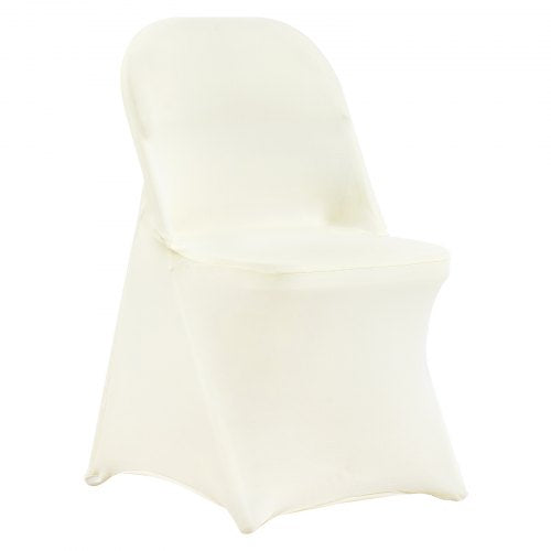 Stretch Spandex Folding Chair Covers, Universal Fitted Chair Cover, Removable Washable Protective Slipcovers, for Wedding, Holiday, Banquet, Party, Celebration, Dining (30PCS Ivory White)
