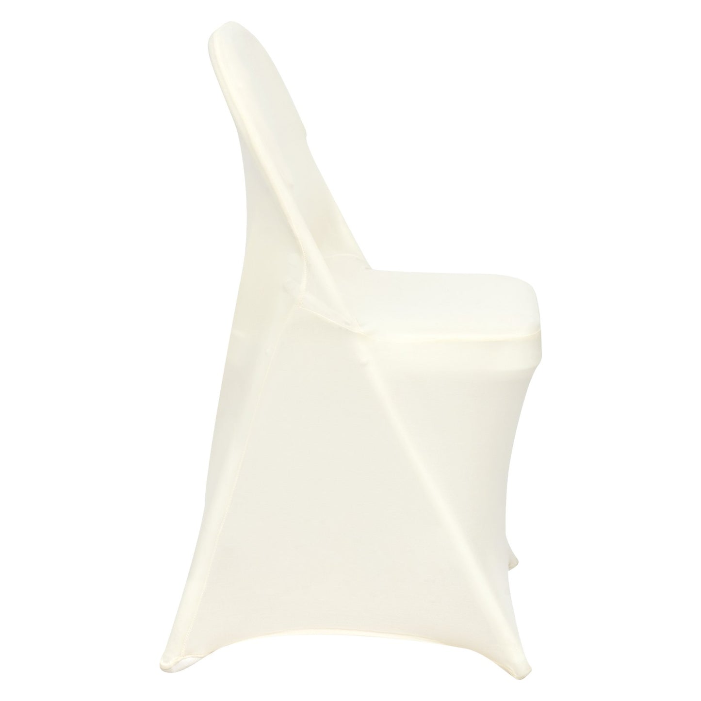 Stretch Spandex Folding Chair Covers, Universal Fitted Chair Cover, Removable Washable Protective Slipcovers, for Wedding, Holiday, Banquet, Party, Celebration, Dining (50PCS Ivory White)