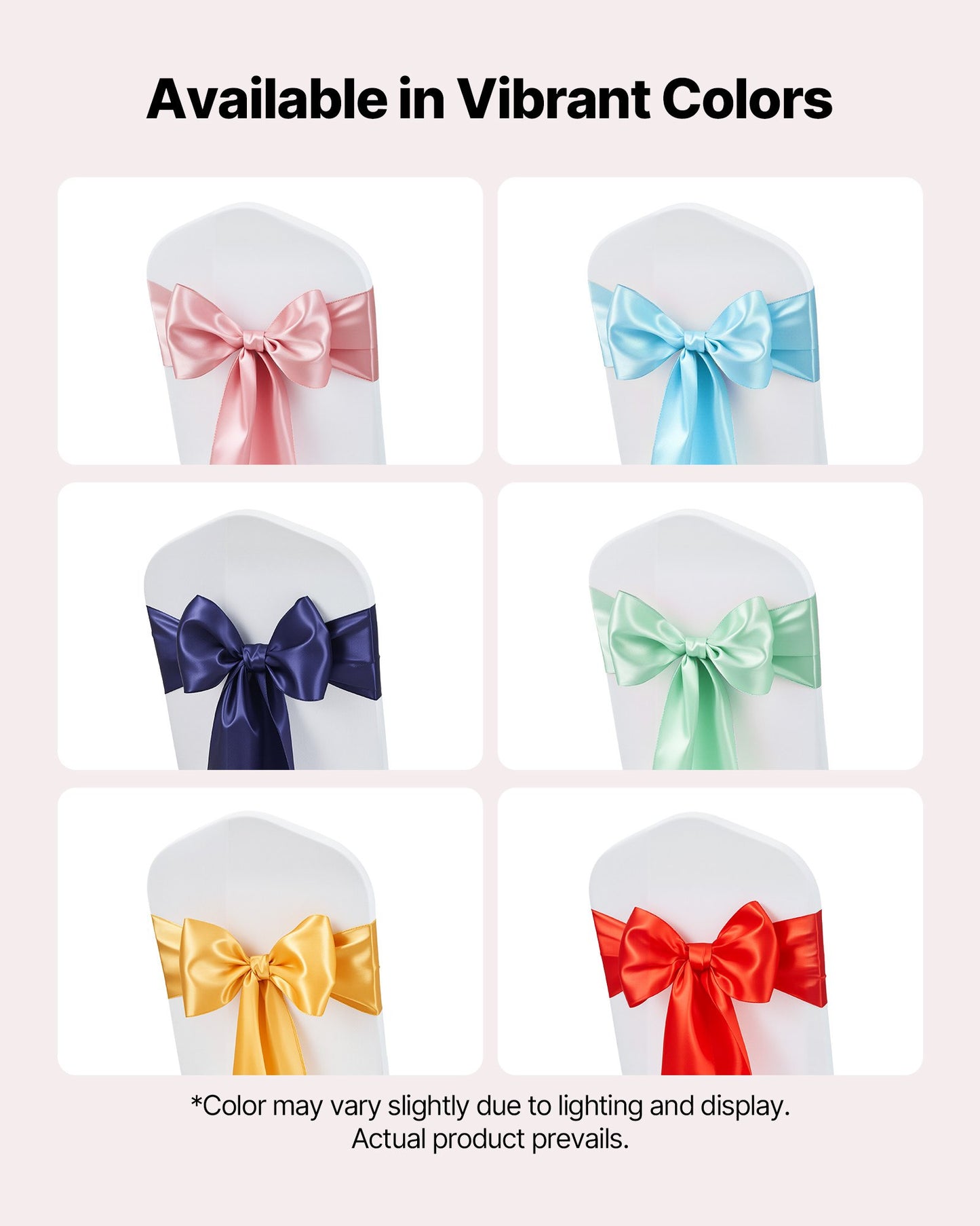 Satin-Stuhlschleifen, 50 Stück, 7 x 108 Zoll, Roségold, für Hochzeitsfeiern, Babypartys, Bankette und andere festliche Anlässe.