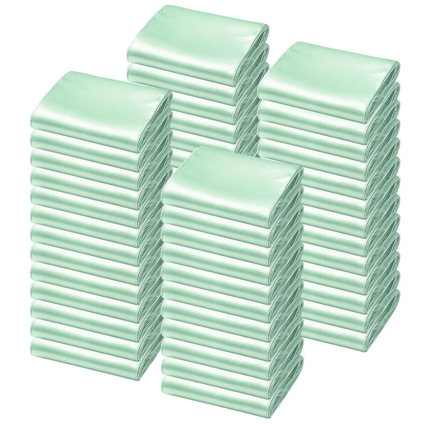 Satin-Stuhlschleifen, 100 Stück, 7 x 108 Zoll, hellgrün, für Hochzeitsfeiern, Babypartys, Bankette und andere festliche Anlässe.