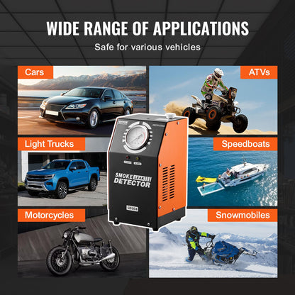 Automotive Smoke Machine Leak Detector, EVAP Smoke Machine Leak Tester with Built-in Air Pump and Pressure Gauge, Dual-Mode Vacuum Pipe Fuel Diagnostic Detector for DC12V Cars, Trucks, ATVs