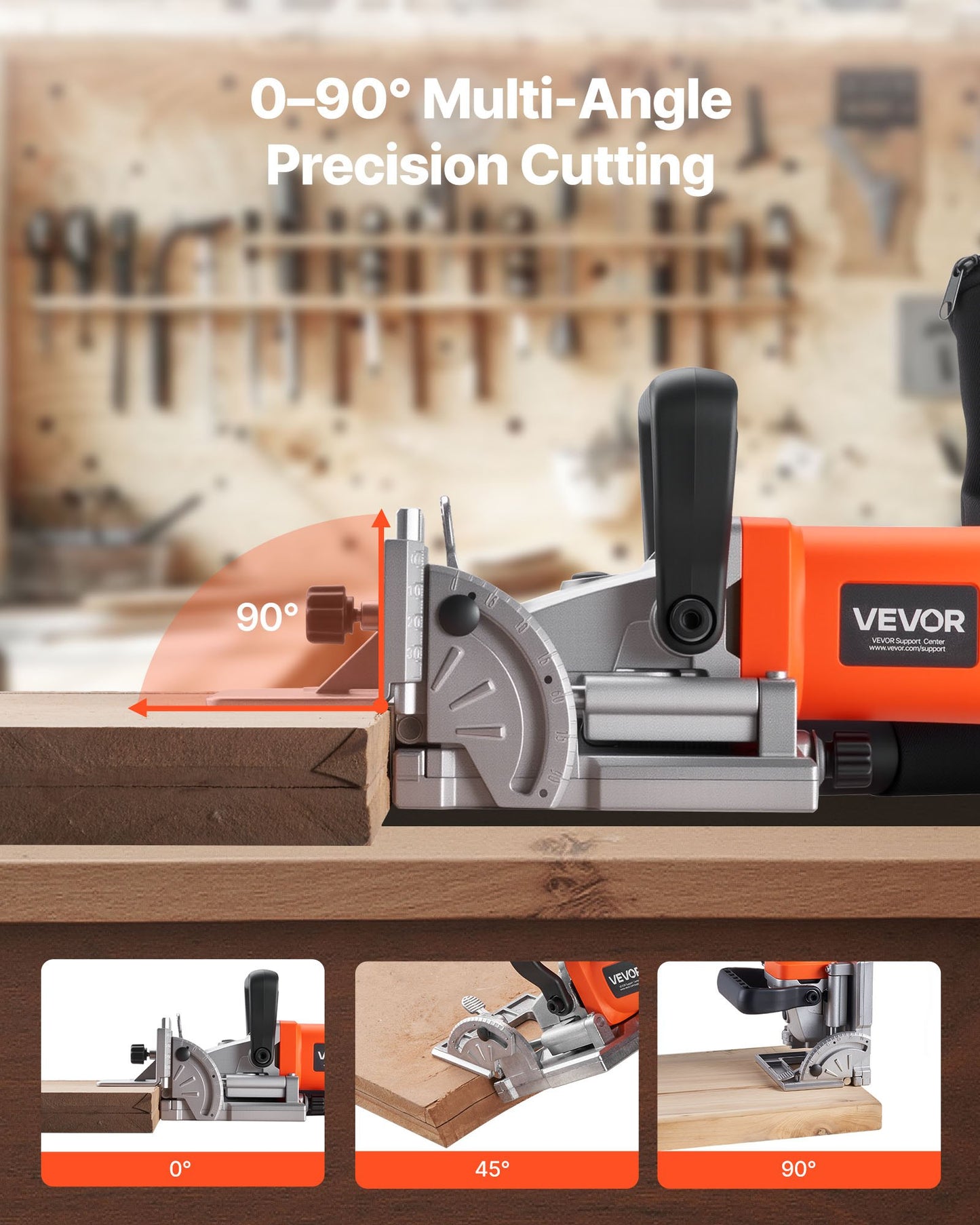 Biscuit Plate Joiner, 5.9A, Plate Joiner Tool Kit with 11,600 RPM 760W Motor, 45-Degree Locating Notch, Carbide Tipped Blade, Wood Biscuits, Dust Bag, Adjustable Angle & Depth, for Woodworking
