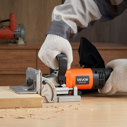 Biscuit Plate Joiner, 5.9A, Plate Joiner Tool Kit with 11,600 RPM 760W Motor, 45-Degree Locating Notch, Carbide Tipped Blade, Wood Biscuits, Dust Bag, Adjustable Angle & Depth, for Woodworking