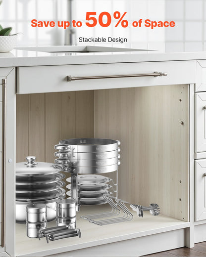 Chafing Dish Buffet Set, 5 Qt 4 Pack, Stainless Steel Chafer with 4 Full Size Pan, Round Catering Warmer Server with Glass Lid Water Pan Folding Stand Fuel Holder, for Wedding Party Banquet