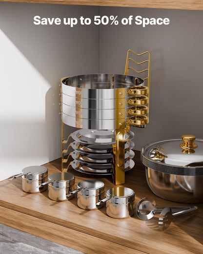 Chafing Dish Buffet Set, 5 Qt 4 Pack, Stainless Steel Chafer with 4 Full Size Pans, Round Catering Warmer Server with Lid Water Pan Folding Stand Clip, for Weddings Parties Banquets, Gold