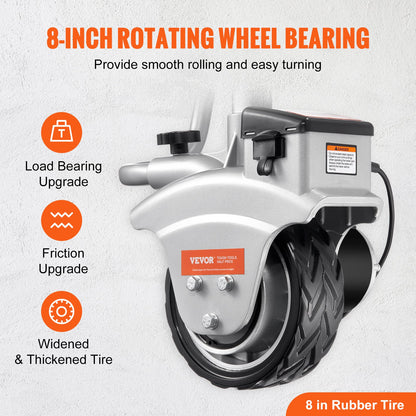 Electric Trailer Dolly, 2268 kg Towing Capacity, 350W 12V Trailer Jockey Wheel with 6.7 m/min Moving Speed, 30.5 cm-62.9 cm Adjustable Clamp Height & 20.3 cm Rubber Tire, for Moving Trailer Caravan Boat