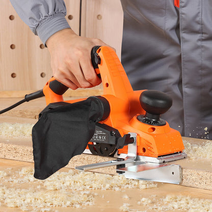 Electric Hand Planer, 82 mm Cut Width, 900W 14500 RPM Corded Power Handheld Planer for Wood, with Adjustable Cut Depth, 2 Blades, for Woodworking Wood Chamfer DIY Smooth Finish Carpentry Tool