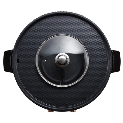 Hot Pot with Grill, 1800W 2-in-1 Electric Smokeless Grill and Hot Pot, Korean BBQ Shabu Shabu Hotpot with Separate Dual Temperature Control, Non-stick Pan, for 2-8 People Family Dining