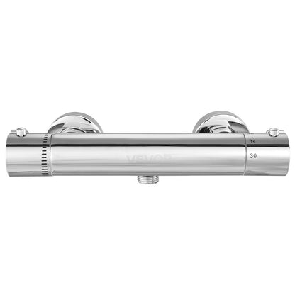 Thermostatic Shower Faucet Valve, 38℃ Secure Lock Thermostatic Shower Valve, Hot Cold Water Showering Faucet Temperature Control Valves with Solid Brass Casting for Bathroom, RV, Leak-Proof