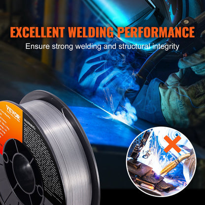 Flux Core Welding Wire, E71T-GS 0.089 cm 4.5 kg, Gasless Mild Steel MIG Welding Wire with Low Splatter for All Position Arc Welding and Outdoor Use