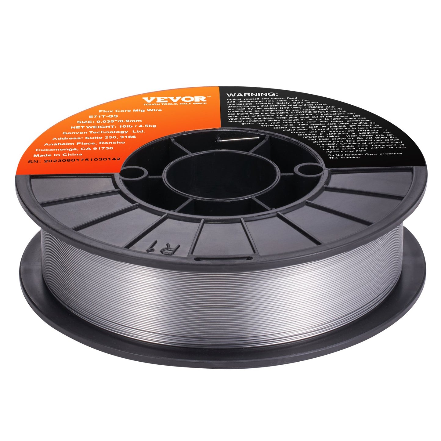 Flux Core Welding Wire, E71T-GS 0.089 cm 4.5 kg, Gasless Mild Steel MIG Welding Wire with Low Splatter for All Position Arc Welding and Outdoor Use