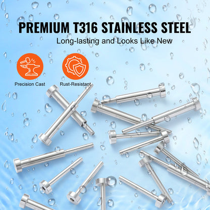 20 Pack Invisible Cable Railing kit, T316 Stainless Steel 3.2mm Invisible Receiver and Swage Stud End for Cable Railing, Swage Tensioner 3.2mm for Wood/Metal Post, Cable Railing Hardware, Silver