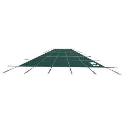 Pool Safety Cover 5.48 x12.8 m, Inground Pool Cover fit for 4.88 x12.19 m Pool, Rectangle Inground Safety Pool Cover Green Mesh Solid Pool Safety Cover for Swimming Pool Winter Safety Cover