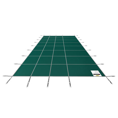 Pool Safety Cover 5.48 x12.8 m, Inground Pool Cover fit for 4.88 x12.19 m Pool, Rectangle Inground Safety Pool Cover Green Mesh Solid Pool Safety Cover for Swimming Pool Winter Safety Cover