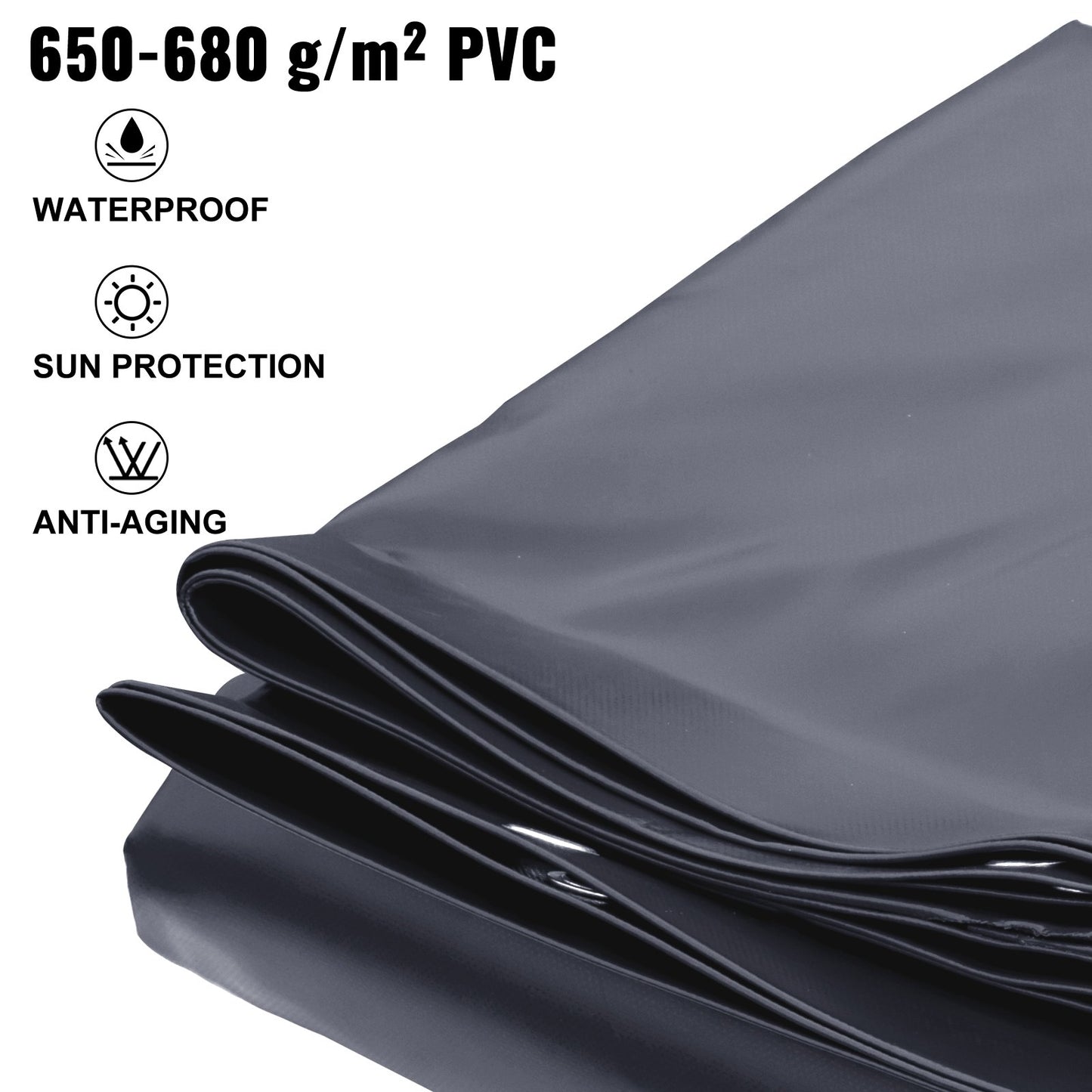 Pool Safety Cover, 13x23 ft In-ground Pool Cover, Charcoal PVC Pool Covers, Rectangular Safety Pool Cover Winter Pool Cover Solid Safety Pool Cover for Swimming Pool Winter Protection Cover