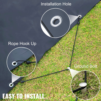 Pool Safety Cover, 13x23 ft In-ground Pool Cover, Charcoal PVC Pool Covers, Rectangular Safety Pool Cover Winter Pool Cover Solid Safety Pool Cover for Swimming Pool Winter Protection Cover