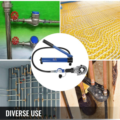 Hydraulic Crimping Tool 6T, Press Pliers 16-20-25-32MM, U-shaped/TH-Shaped Pipe Crimping Pliers, Hand-Held Press Pliers PE-X Crimping Tool for Composite Pipes PEX