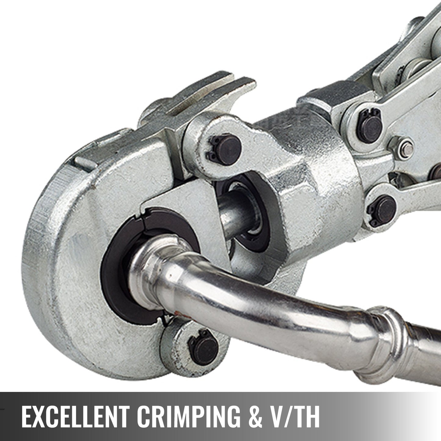 6T Hydraulic Crimping Tool V12-28mm TH16-32mm Press Pliers, V-shaped/TH-Shaped Pipe Crimping Pliers, Jaws 360° Head Hand-Held Press Pliers PE-X Crimping Tool for Composite Pipes PEX PE-X PB Pipe